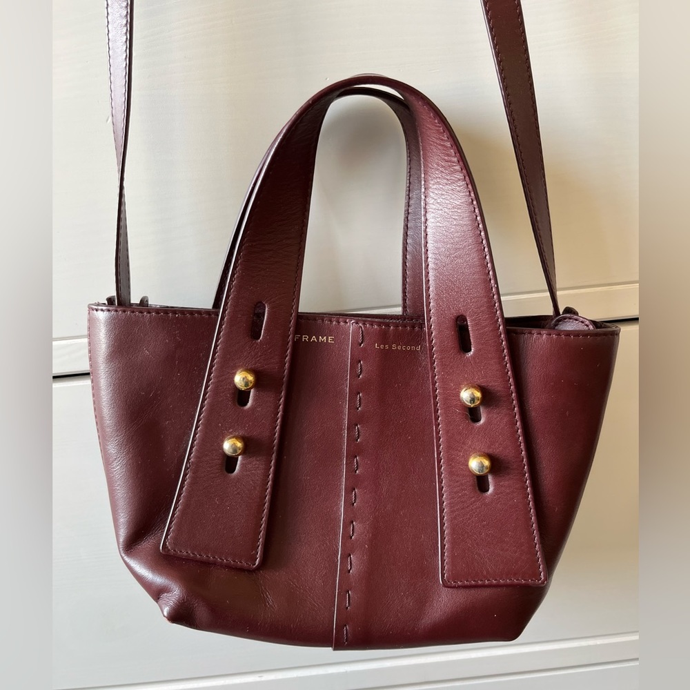 Frame Les Second Mini Crossbody Bag Maroon Red Brown